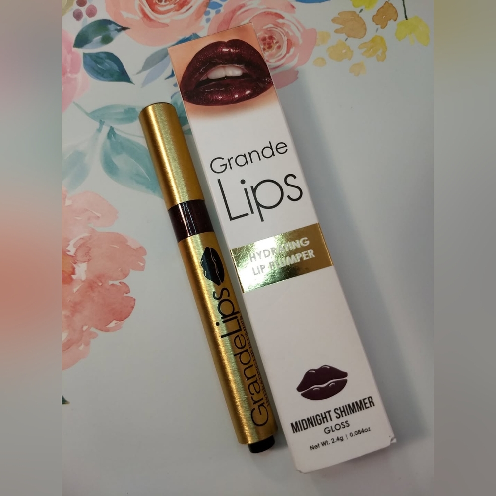 Grande Lips Hydrating Lip Plumper in Midnight Shimmer Gloss Dark Burgundy